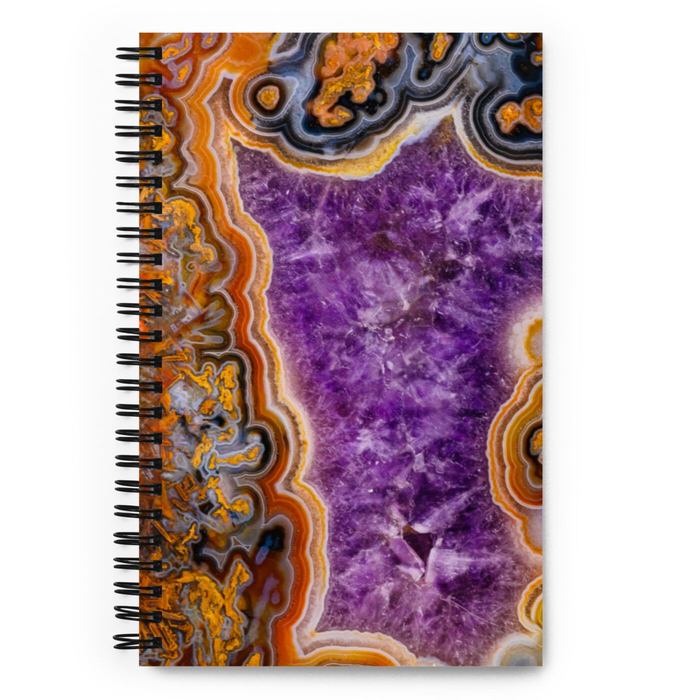 Turkish Agate with Amethyst Spiral Notebook